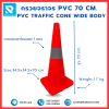 กรวยจราจร 1 แถบ PVC 28" (32x32x70 ซม.) Slim Body สีส้ม ติดแถบสะท้อนแสง