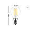 DNER LED FILAMENT G45  3W E14 WARMWHITE