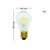 DNER LED BULB FILAMENT A60  4W E27 WARMWHITE