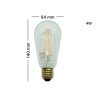 DNER LED FILAMENT ST64  4W E27 WARMWHITE