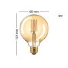 DNER LED FILAMENT G95 GOLD 6W E27 WARMWHITE