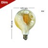 DNER LED FILAMENT G125 GOLD 6W E27 WARMWHITE DIMMABLE