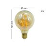 DNER LED FILAMENT G95 LONG GOLD 6W E27 WARMWHITE