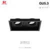 SL LIGHTING โคมไฟดาวน์ไลท์ ฝังฝ้า สี่เหลี่ยม MR16 X2 ปรับหน้าได้ ขั้ว GU5.3