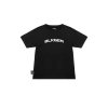 "BLKGEM" CURVY WHITE LOGO  KIDS TEE - BLK