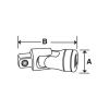 Snap-on รุ่น TMU8B ข้อต่ออ่อน (Universal Joint) ขนาดหัวขับ (Drive Size) 1/4 นิ้ว ข้อต่ออ่อน (Universal Joint) ขนาดหัวขับ (Drive Size): 1/4 นิ้ว (2 หุน)