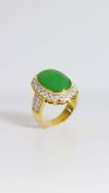 Jade ring with diamonds