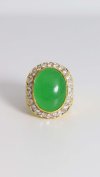 Jade ring with diamonds