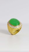 Jade ring with diamonds