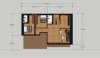 Modern L-shaped house with two floors