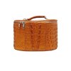 CROCODILE HORNBACK LEATHER COSMETIC BAG : CLB0063HT