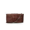 CROCODILE HORNBACK AND TAIL LEATHER WRAP CLUTCH BAG : CLB0353HKLR