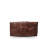 CROCODILE HORNBACK AND TAIL LEATHER WRAP CLUTCH BAG : CLB0353HKLR