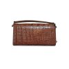 CROCODILE BELLY LEATHER TOP HANDLE CLUTCH CROSS-BODY BAG : CLB0673SMX