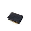 CW0122SSHKAY : CROCODILE BELLY LEATHER SHORT BI-FOLD & ZIPPED WALLET