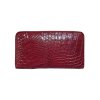 CROCODILE BACK LEG LEATHER LONG LARGE ZIPPED WALLET : CW01BLL