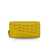 CW01BS-M-AY : CROCODILE BACK BELLY LEATHER LONG MEDIUM ZIPPED WALLET