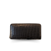 CW01S-M-T : CROCODILE BELLY LEATHER LONG MEDIUM ZIPPED WALLET