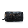 CW02L-XL : CROCODILE LEG LEATHER LONG DOUBLE ZIPPED WALLET