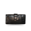 CW22BS-M-MNGMX : CROCODILE BACK BELLY LEATHER LONG BI-FOLD WALLET