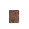 CROCODILE HORNBACK LEATHER SHORT BI-FOLD VERTICAL WALLET : CW22HKSHKMX