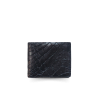 CW22L-S-1FR : CROCODILE LEG LEATHER SHORT BI-FOLD WALLET