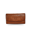 CROCODILE HORNBACK LEATHER LONG TRI-FOLD WALLET : CW33HKMR