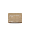 CW33S-SS-AY : CROCODILE BELLY LEATHER MINI TRI-FOLD WALLET