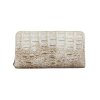 CROCODILE BACK BELLY LEATHER LONG LARGE ZIPPED WALLET : CW01BSL