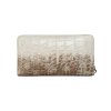 CROCODILE BACK BELLY LEATHER LONG LARGE ZIPPED WALLET : CW01BSL