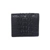 CROCODILE BACK TAIL LEATHER SHORT BI-FOLD VERTICAL WALLET : CW22BTSHKAY