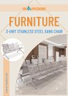 Furniture 3-Unit Stainless Steel Gang Chair