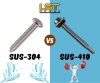 สกรูสแตนเลส SUS-301 VS SUS-410 แตกต่างกันอย่างไร Difference between