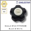 Eagle Star FIT KNOB สีดำฝาสีขาว Black with White lit M6