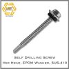 Hex Head Self Drilling Screw with EPDM Washer, Steel, Yellow Zinc Plated #14 Pack 10 PCS(copy)