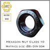 หัวน็อตเหล็กแข็ง S45C Class 10 DIN934 Hex Nut 10.9 M8