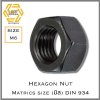 หัวน็อตมิลดำ M6 Hex Nut Class 4 Metric DIN 934