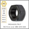 Steel Hex Nut size M6, M8, M10, M12, M14, M16 Pack 10 PCS