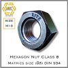 หัวน็อตเหล็กแข็ง S45C Class 8 DIN934 Hex Nut 8.8 M18