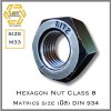 หัวน็อตเหล็กแข็ง S45C Class 8 DIN934 Hex Nut 8.8 M33