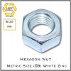 หัวน็อตมิลดำชุบซิงค์ขาว DIN934 Hex Nut White Zinc Plated Metrics Thread M6