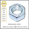 Steel Hex Nut Zinc Plated size M6, M8, M10, M12, M14, M16 Pack 10 PCS