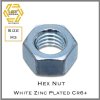 หัวน็อตมิลขาว Hex Nut White Plated Metrics Thread M3