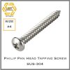 Philip Pan Head Tapping Screw A2 (SUS-304) PH เบอร์ 6 แพ๊ค 10 ตัว