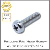 สกรู JP หัวเห็ด หัวกระทะ หัว P ชุบซิงค์ขาว Phillips pan Head machine screw zinc plated M3