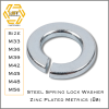 แหวนสปริงชุบซิงค์ขาว Spring Lock Washer Zinc plated JIS B 1251 No. 2 M33 - M56