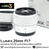 Lumix 25mm F1.7 ASPH