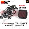 Air Filter K&N DU-1112 For Panigale V2/Scrambler 1100