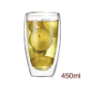 แก้วสองชั้น (Double wall coffee glass) ขนาด 450 ML ใส่น้ำร้อนเย็นได้