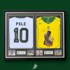 เสื้อ Brazil Official Retro พร้อม ลายเซ็นสด Pele + Romario  เข้ากรอบคู่
